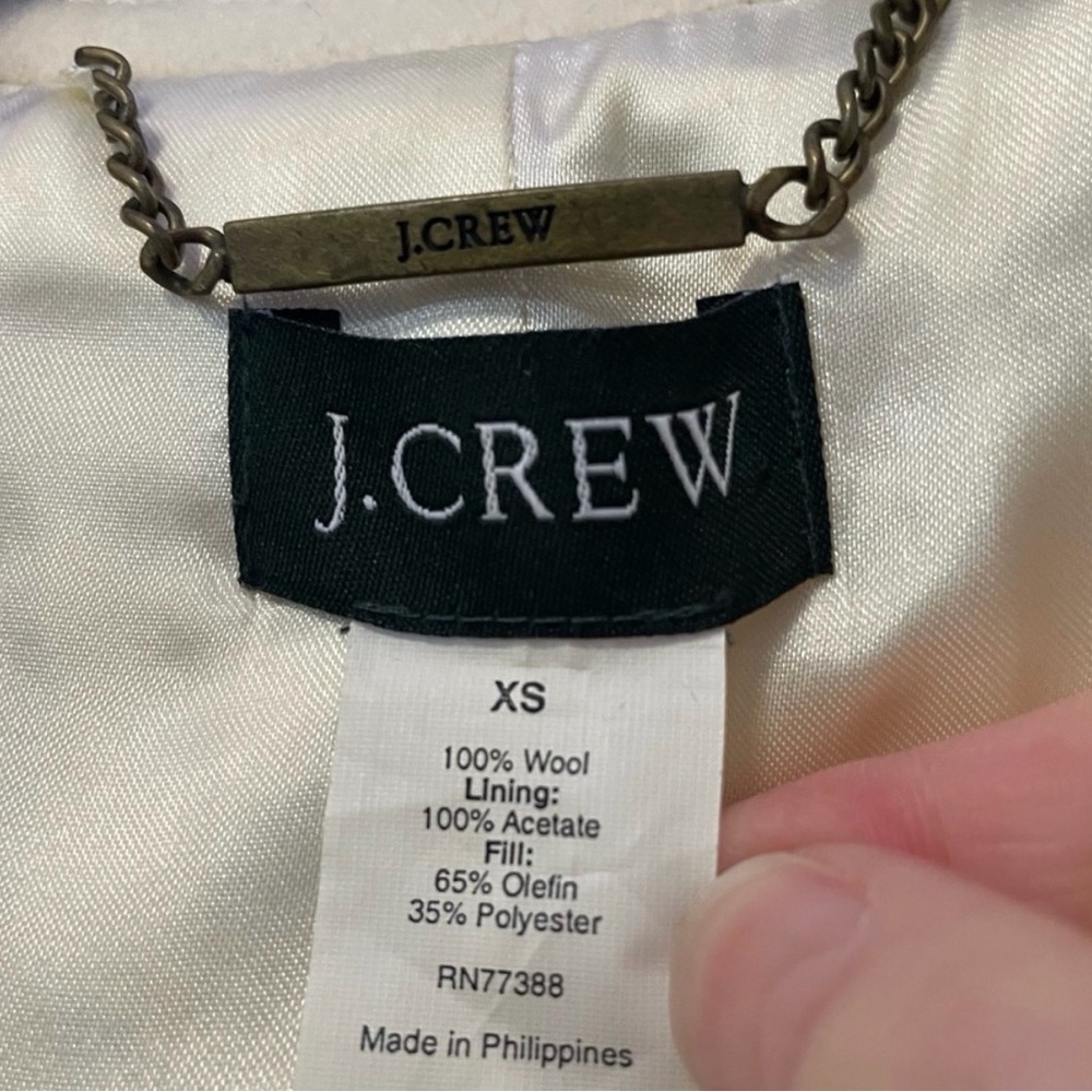 J. Crew Women’s Wool Cream Double-Breasted Coat - Picture 4 of 4